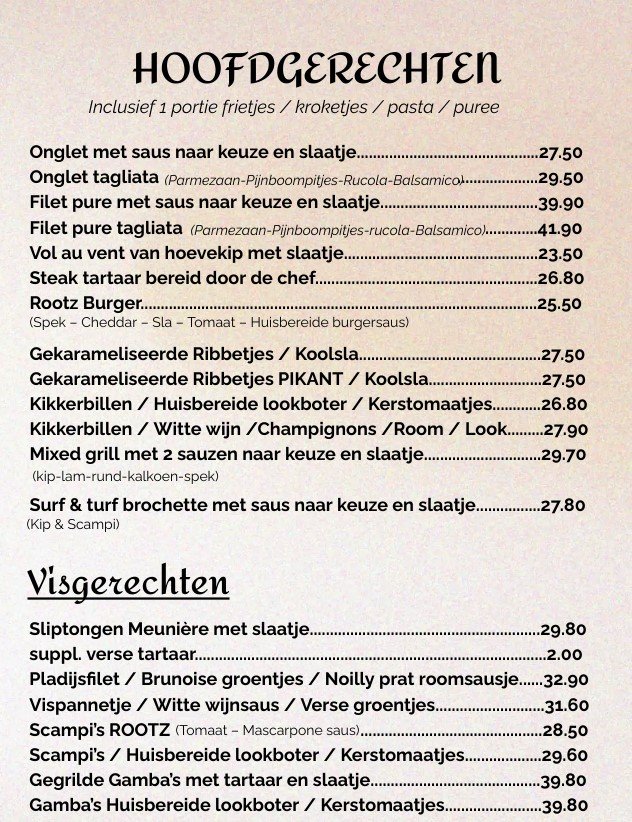Hoofdgerechten Hoofdgerechten